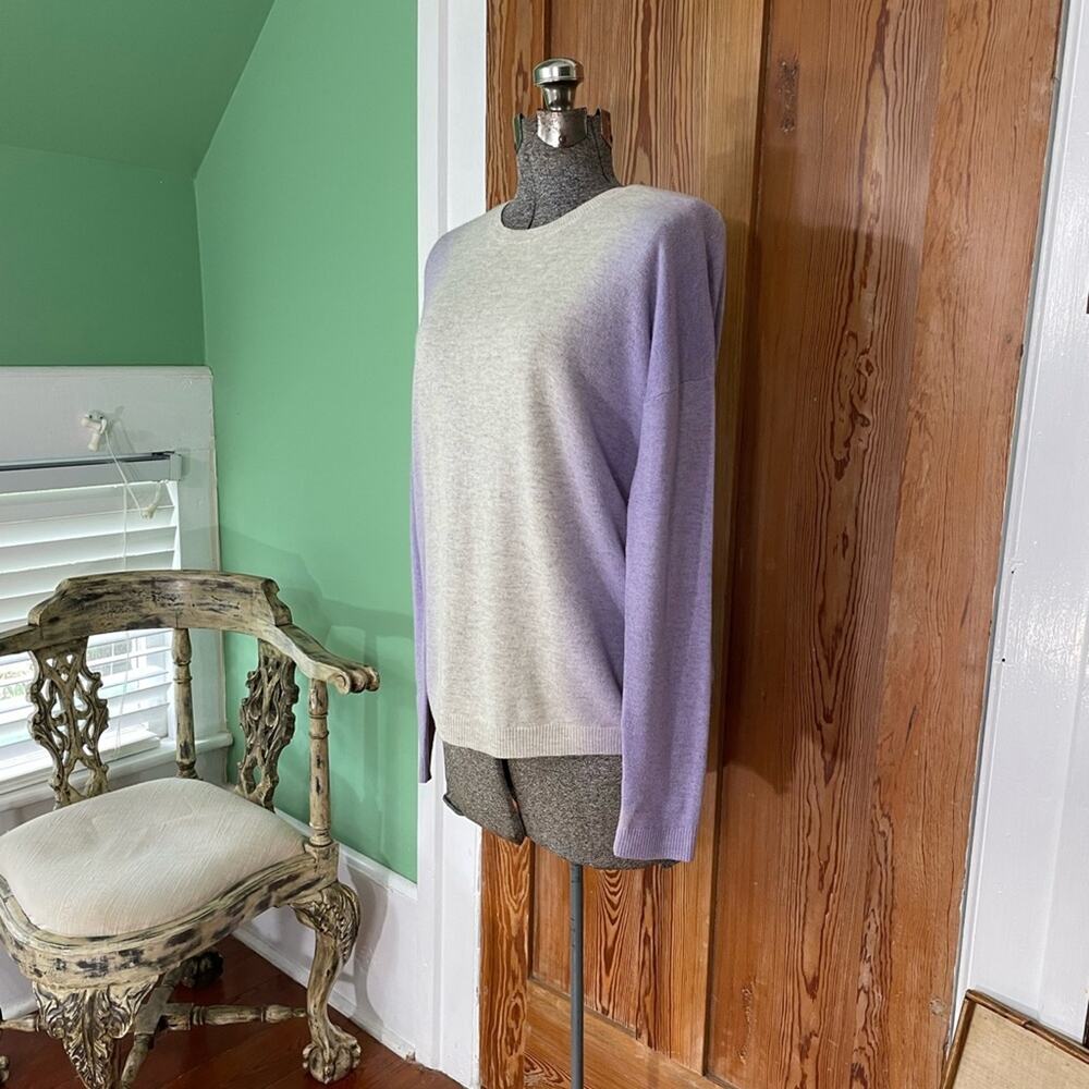 Vince Cashmere/Wool Blend Lavender-to Gray Tonal Gradiant Sweater  Sz XS💛🎀 - Picture 5 of 12